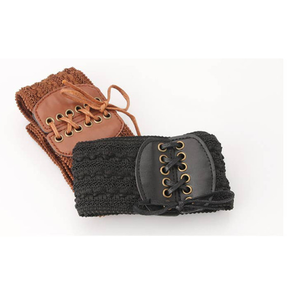 2/$30 Belt Lace Up Wrap Around Waist Camel Brown Boho Gypsy Cinched Woven Cute - Picture 5 of 9